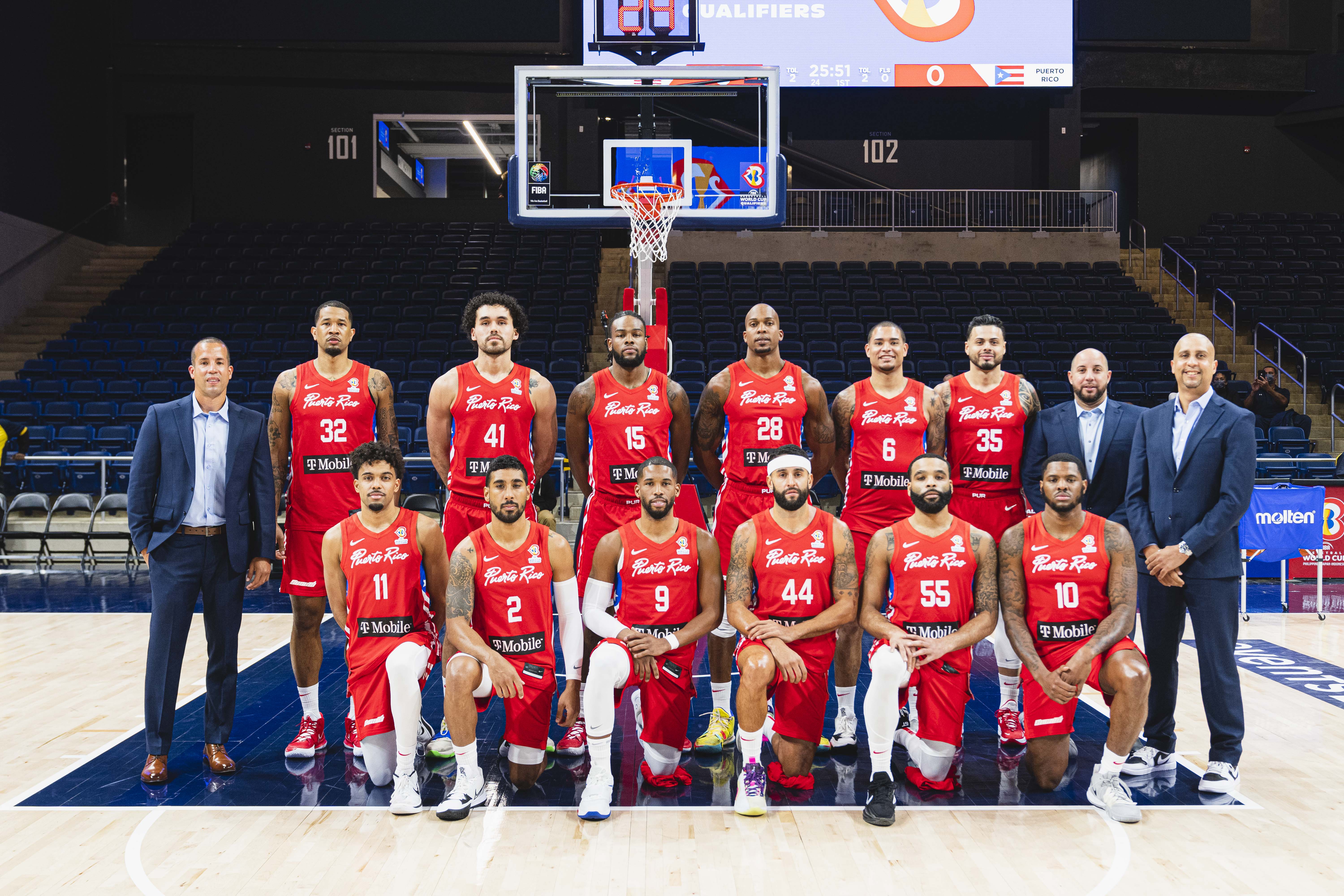 Selección masculina de básquet de Puerto Rico durante un torneo internacional