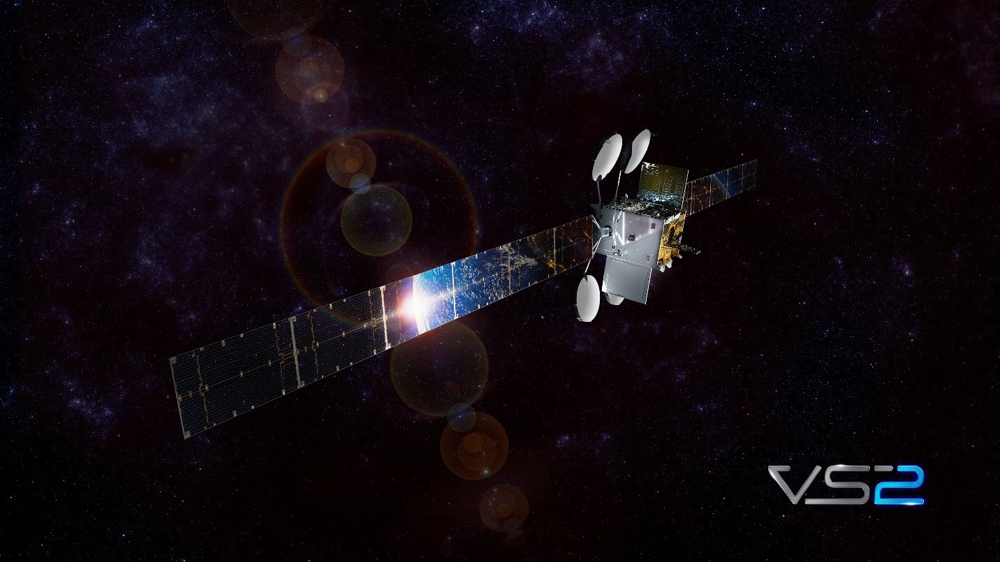 Representación del satélite de comunicaciones Viasat-2 en órbita