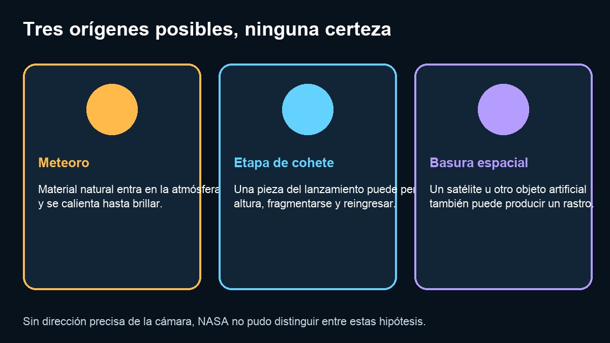 Comparación de los tres posibles orígenes de la bola de fuego