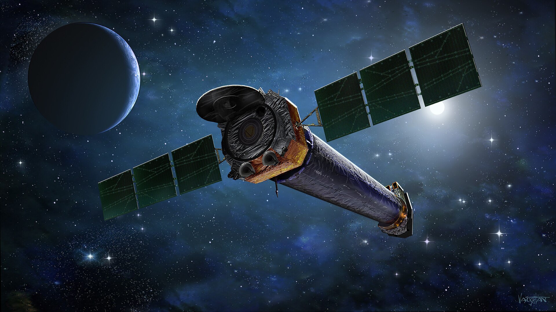 Ilustración del observatorio espacial de rayos X Chandra