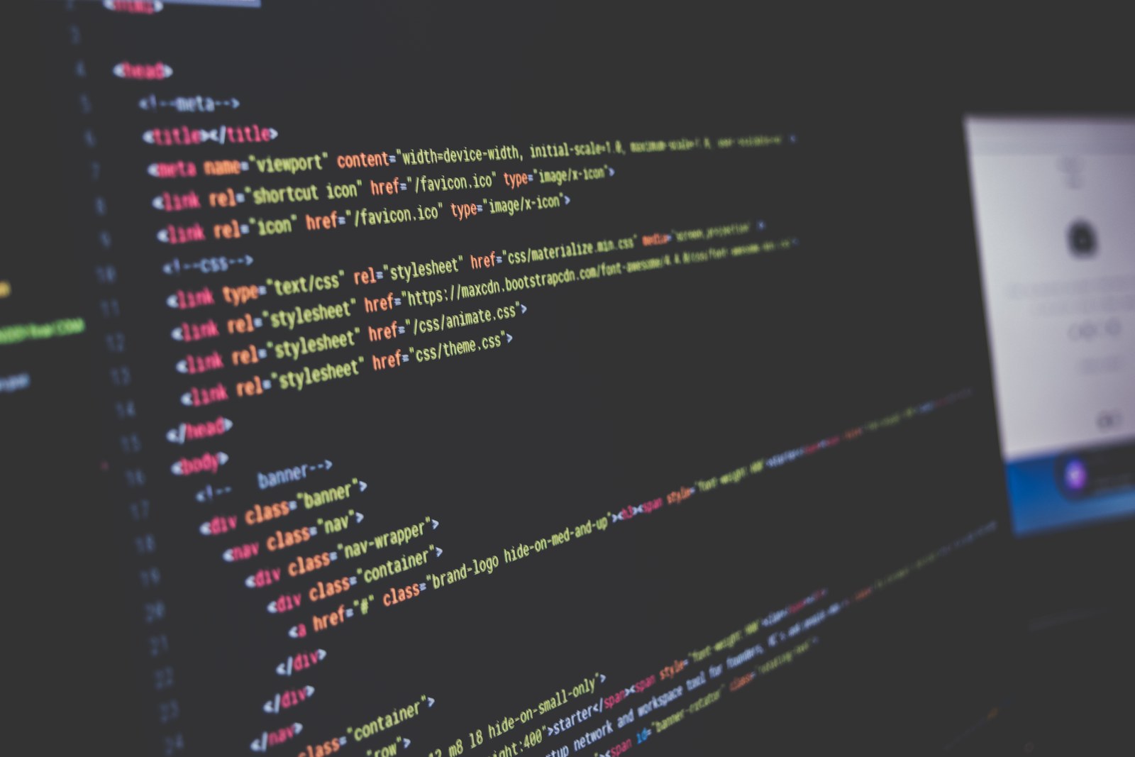 Código CSS abierto en la pantalla de una computadora