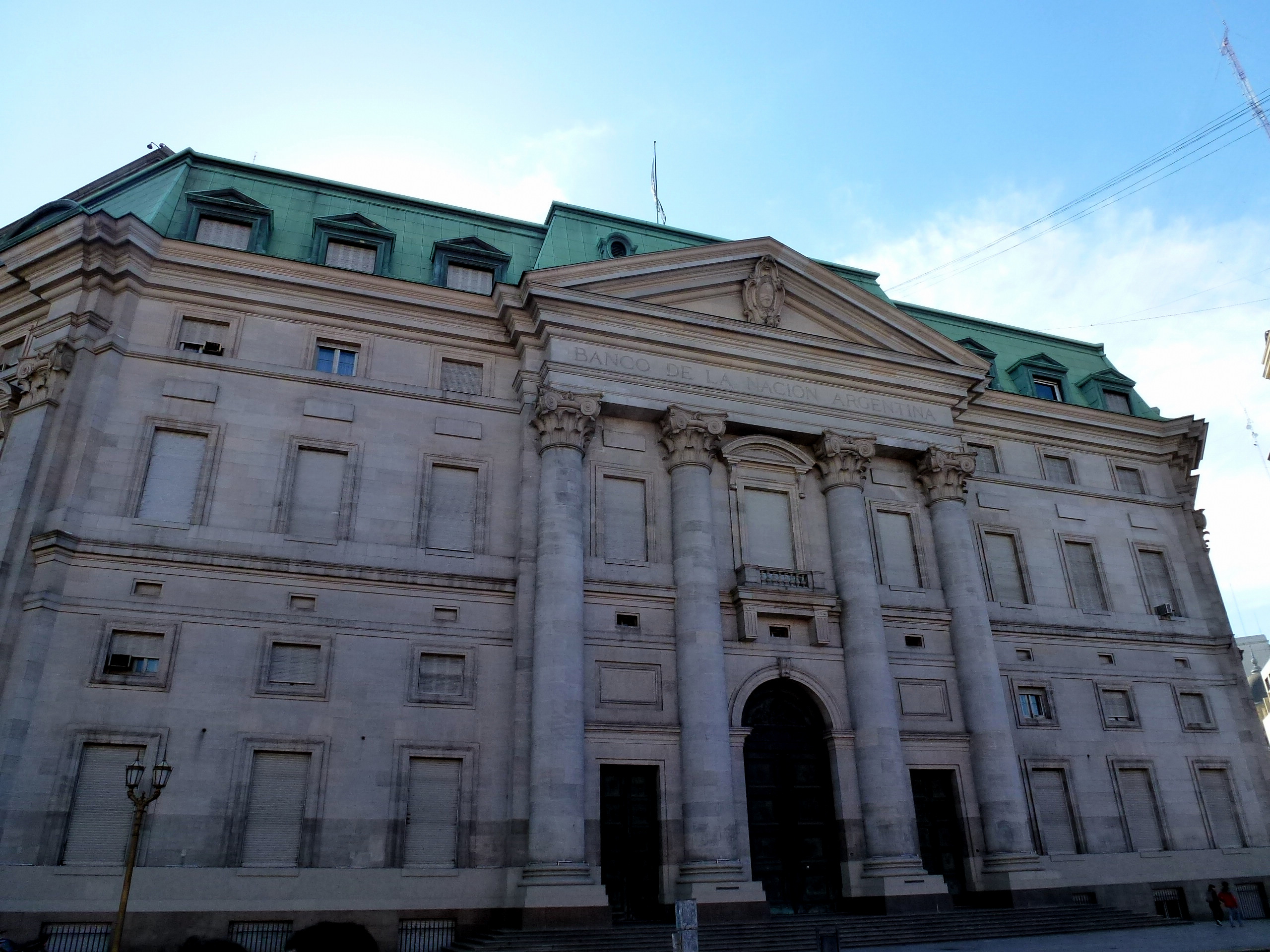 Fachada de la sede central del Banco Nación