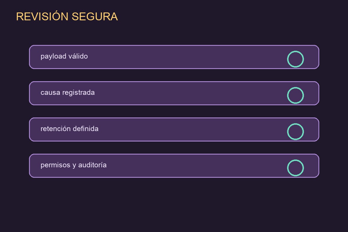 Checklist para revisar y reprocesar mensajes fallidos