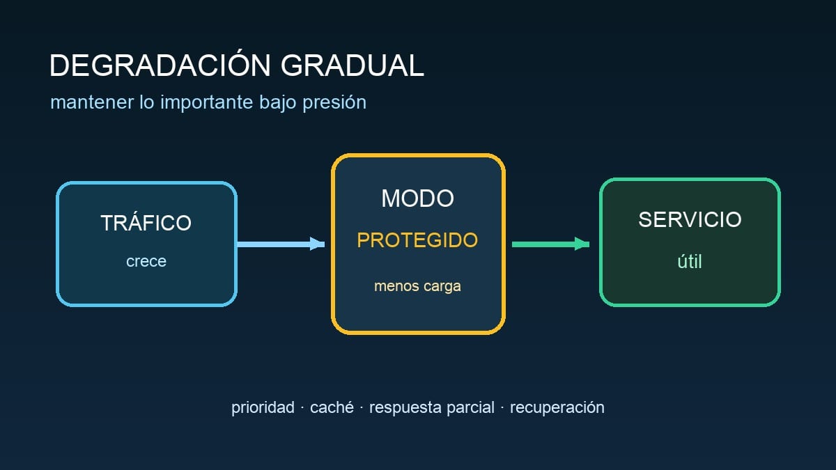 Servicio que conserva su función principal y desactiva módulos durante una sobrecarga