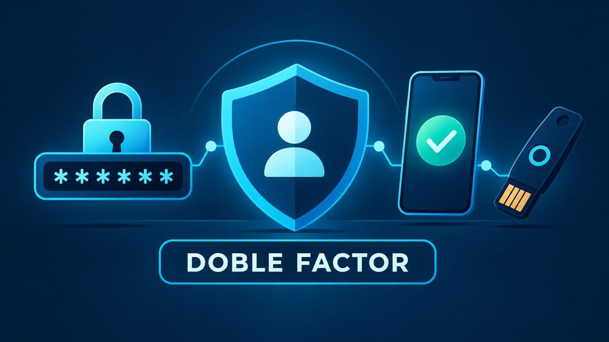 Ilustración de contraseña, teléfono y llave de seguridad para doble factor