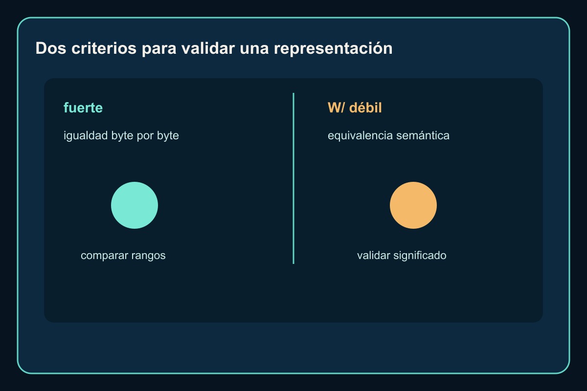 Comparación entre ETag fuerte y ETag débil