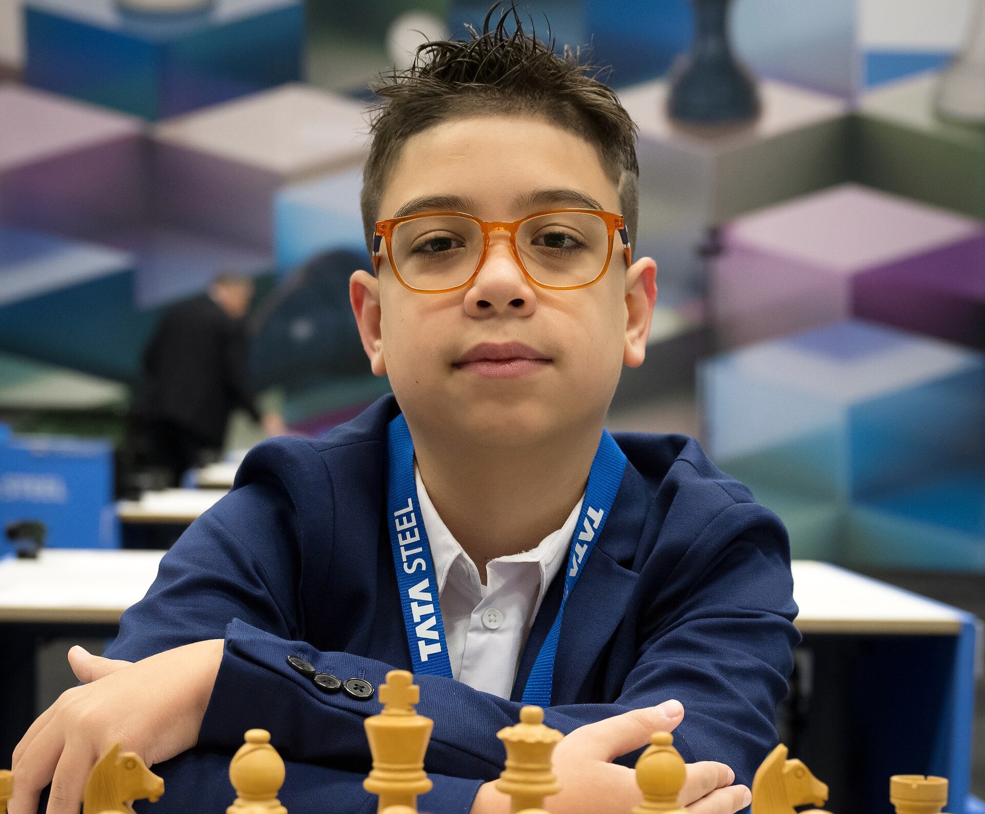 Retrato de Faustino Oro en el Tata Steel Chess