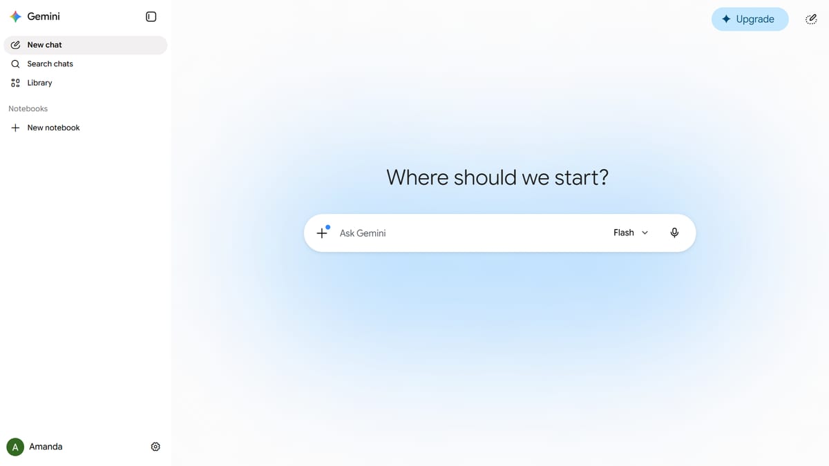 Interfaz real de Google Gemini en una computadora