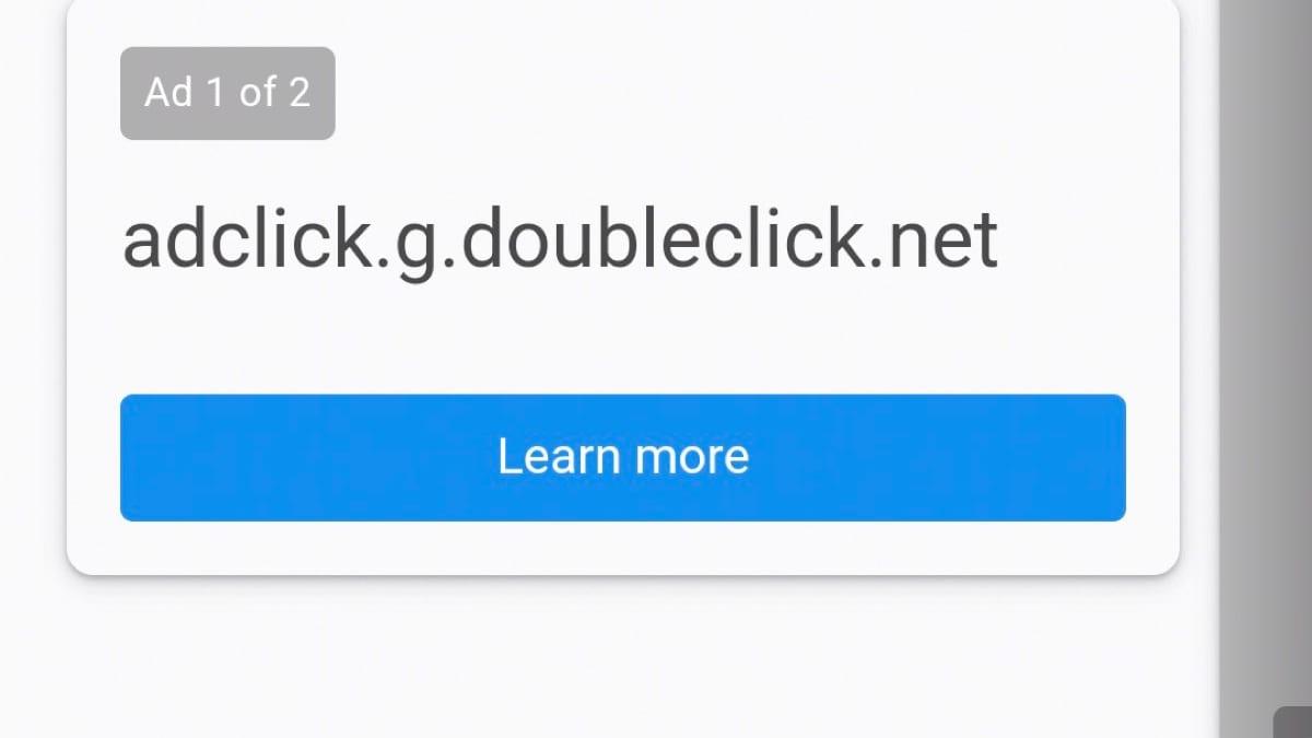 Interfaz de Google Ads mostrada en una aplicación