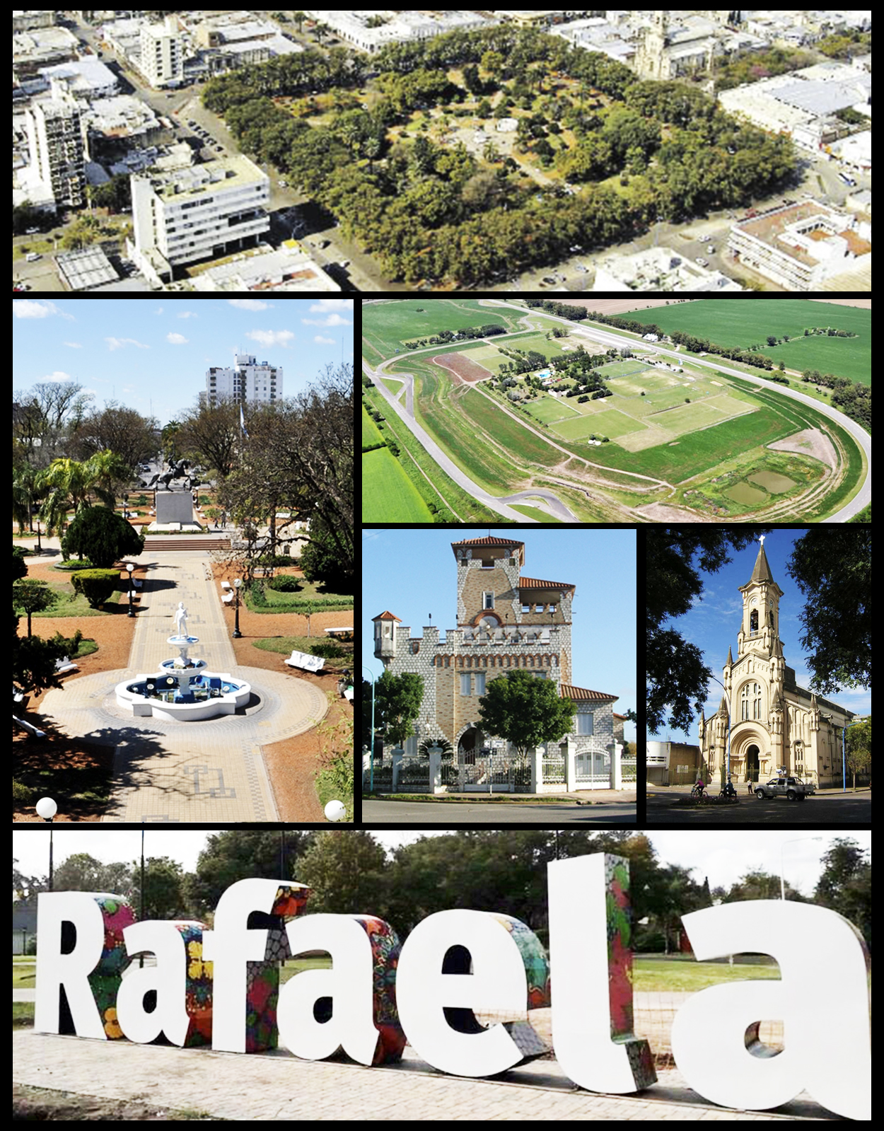 Collage con lugares representativos de Rafaela
