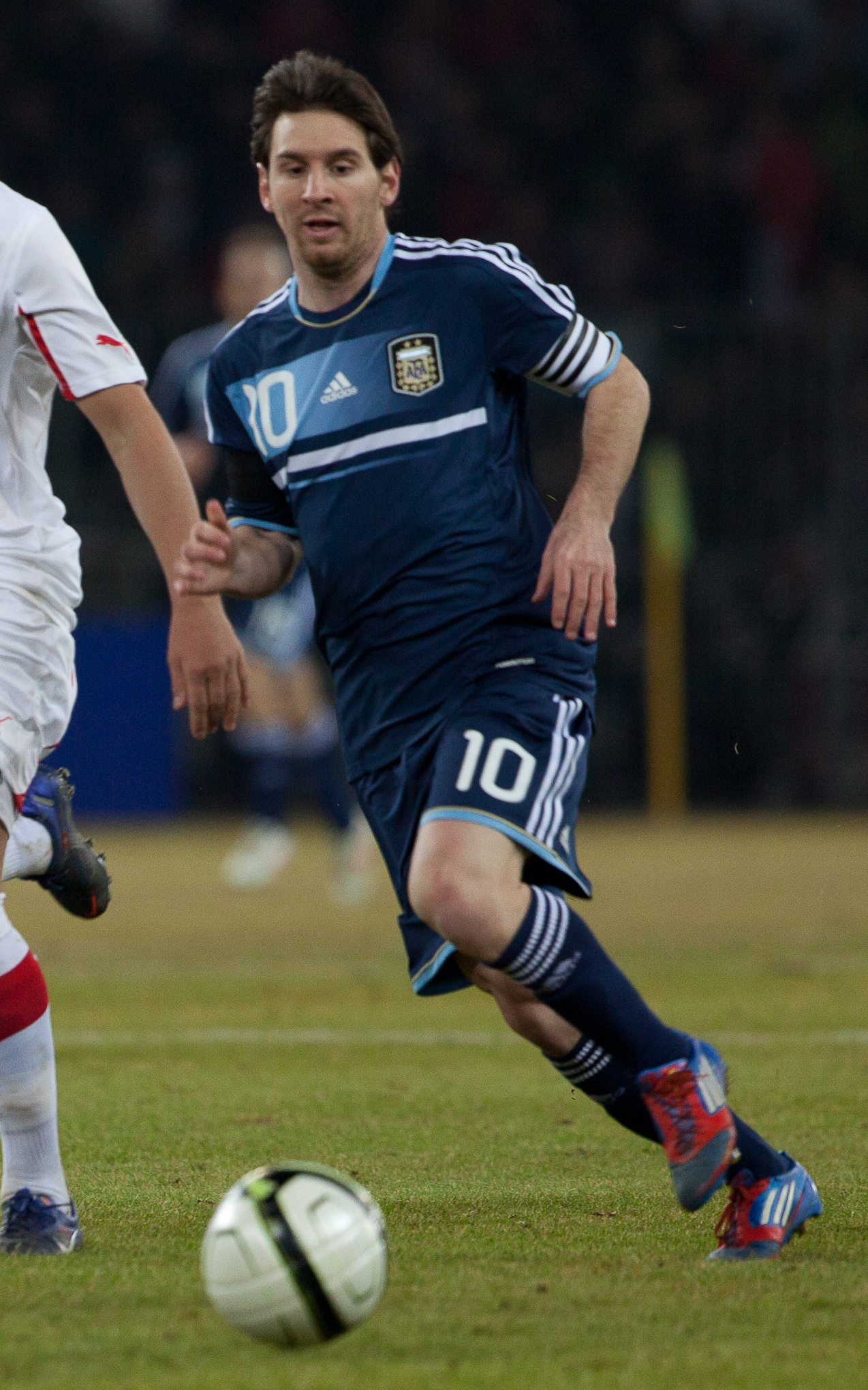 Lionel Messi durante un partido internacional de Argentina