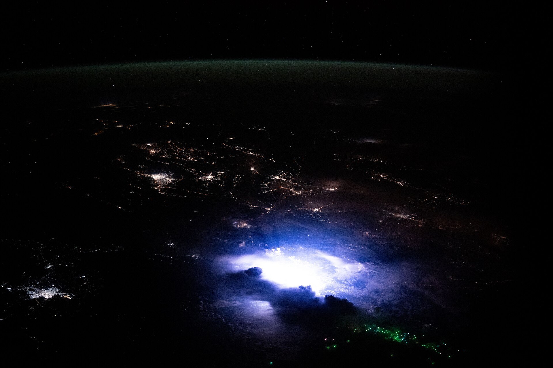 International Space Station storm