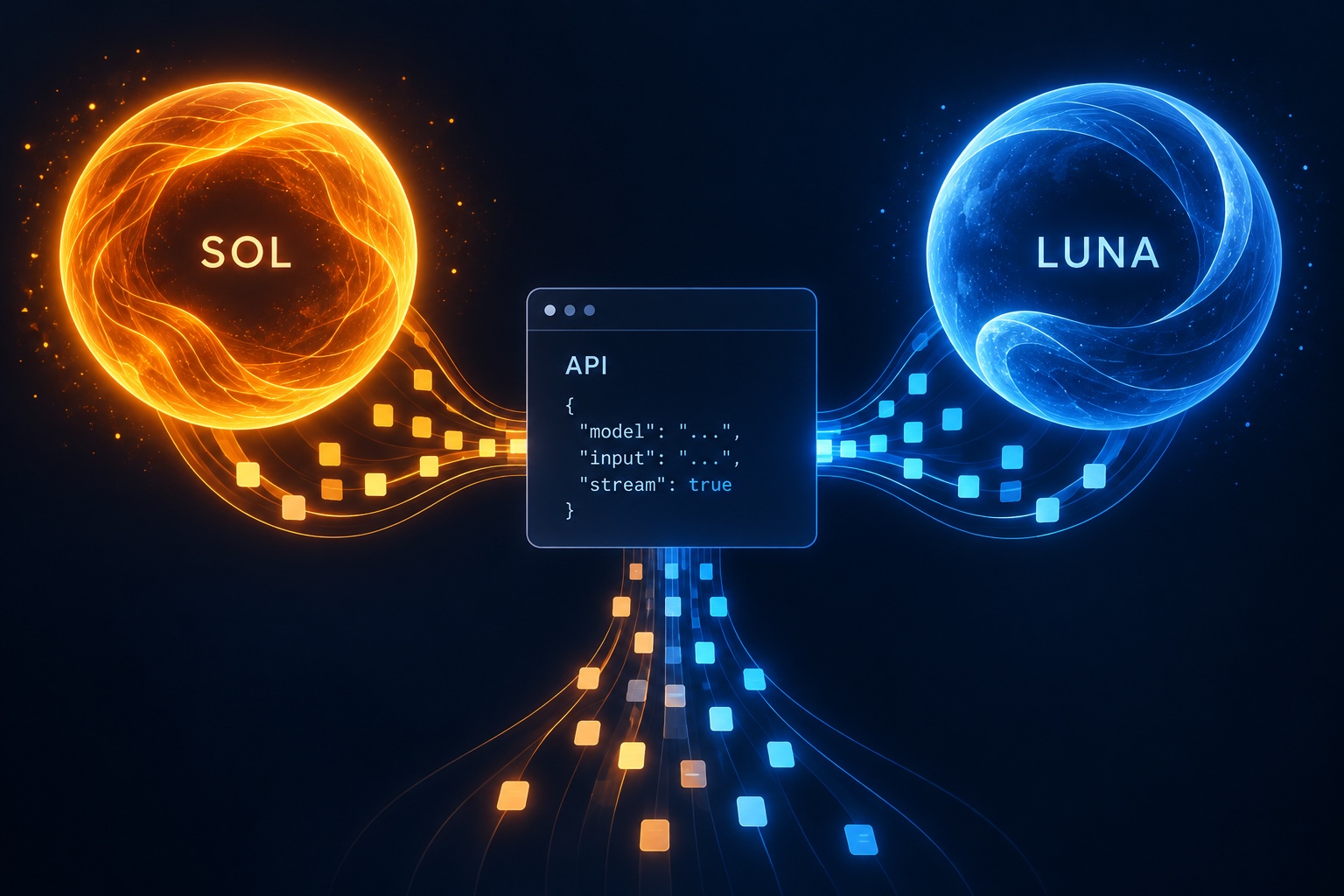 Comparación visual entre los modelos Sol y Luna y una API