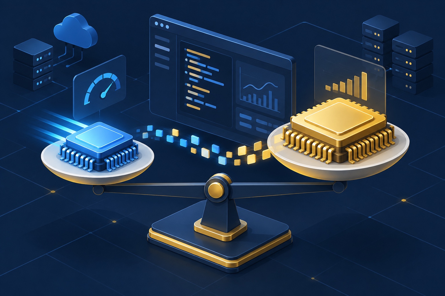 Flujo de tokens y código que representa una integración de API