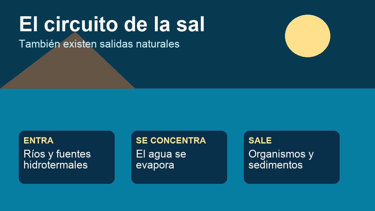 Circuito natural de entrada y salida de sales del océano