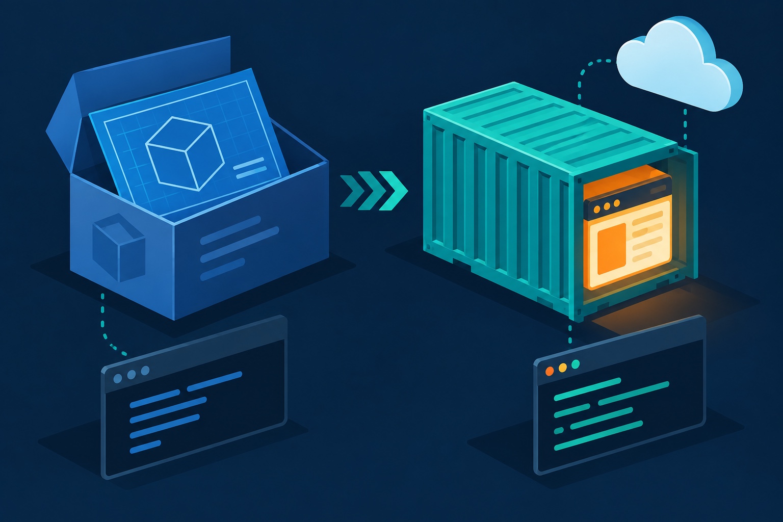 Una imagen de Docker convertida en un contenedor en ejecución