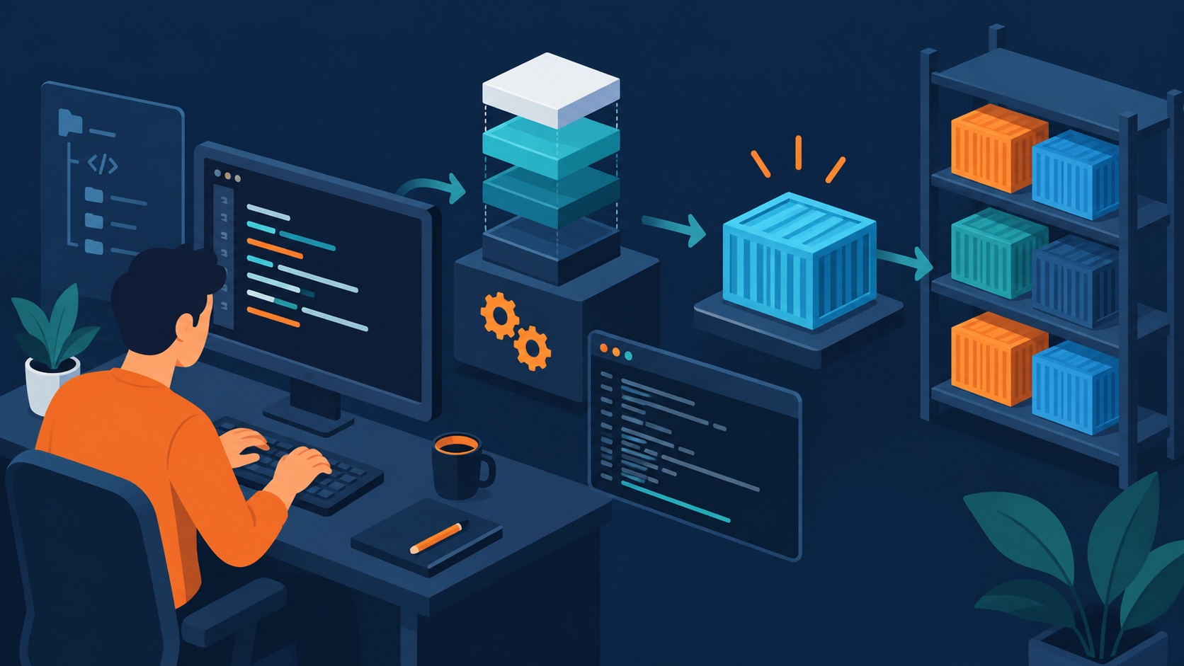 Dockerfile que construye una imagen con capas de software