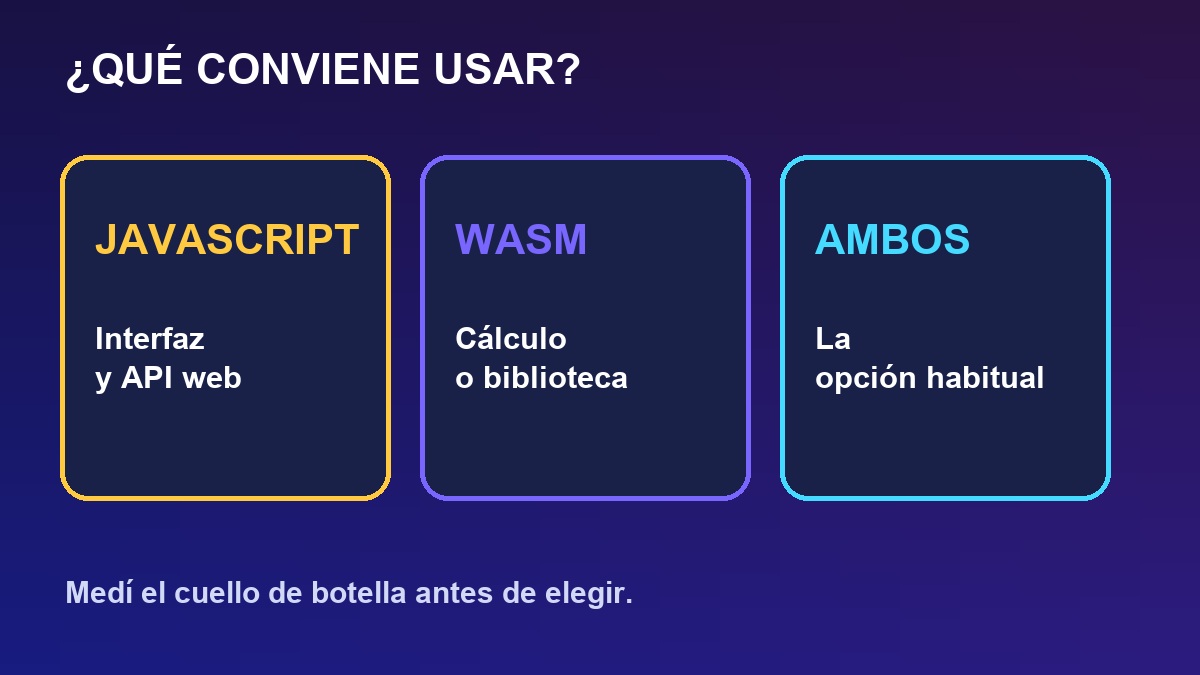 Guía para elegir JavaScript WebAssembly o ambos