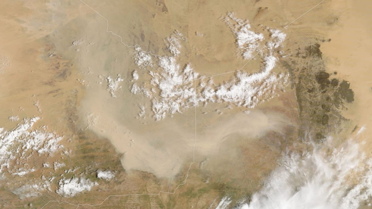 Tormenta de polvo sobre Mali observada desde el satélite Terra
