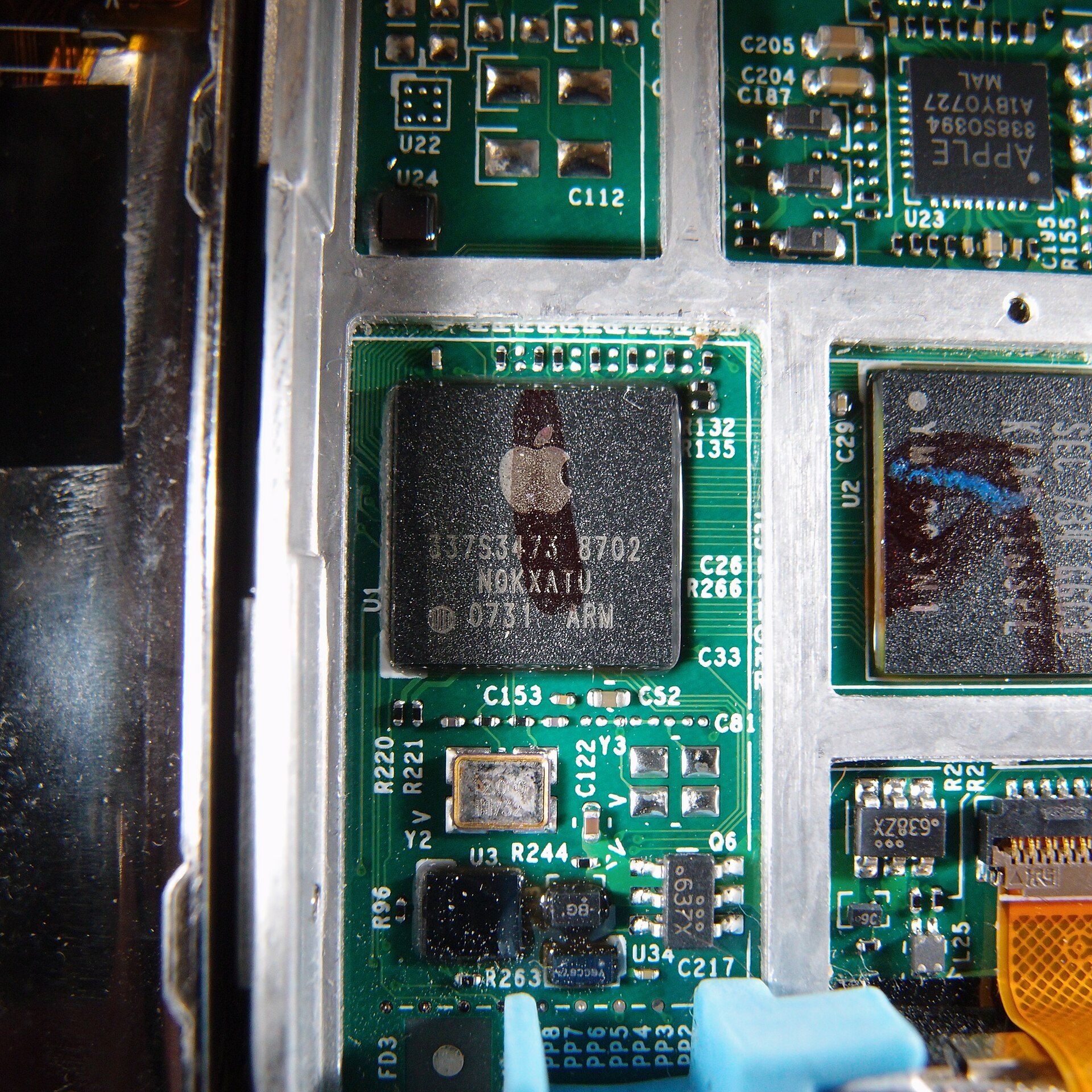 Procesador con arquitectura Arm visto en primer plano